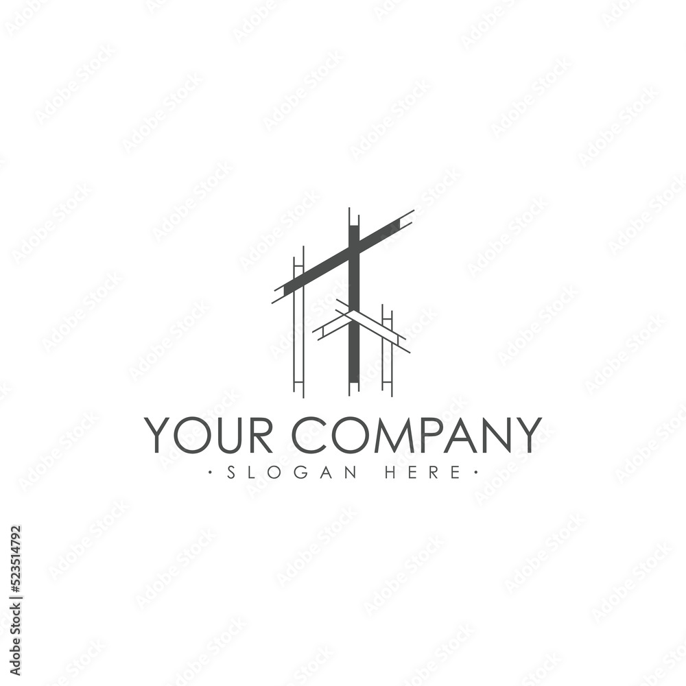 Letter T modern building architecture logo design Letter T modern building architecture logo design