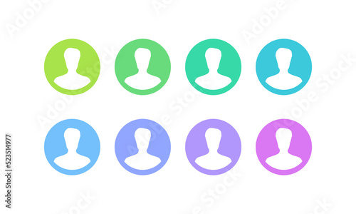 User, Silhouette head, avatar face, person icon people. set profile. Vector Portrait circle color set illustration