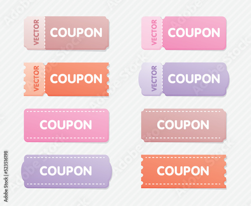 cute pastel 3d illustration vector coupon graphic element collection