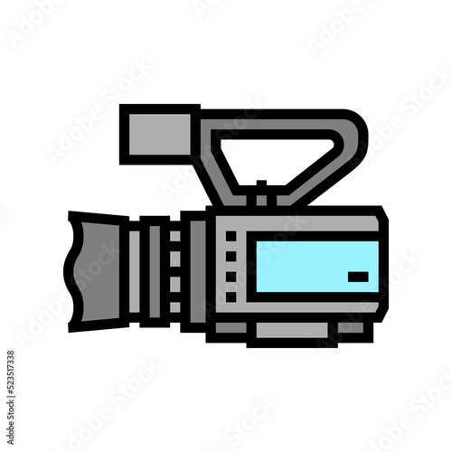 camcoder video production film color icon vector. camcoder video production film sign. isolated symbol illustration