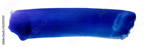 青い水彩絵の具によるブラシストローク