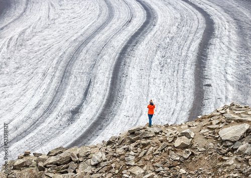 Aletsch Glacier in Bernese Oberland, Switzerland, Europe photo