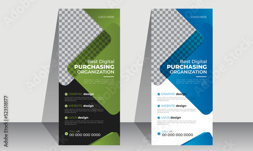 Business Roll up banner stand template design, Corporate stand roll up banner layout, promotional banner, pull up banner.