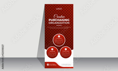 Business Roll up banner stand template design, Corporate stand roll up banner layout, promotional banner, pull up banner.