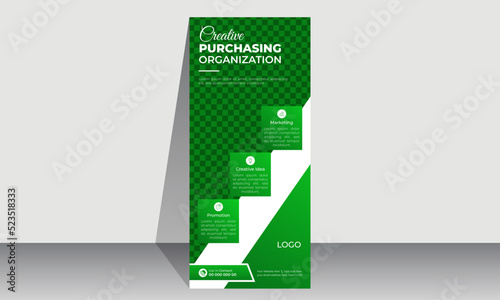 Business Roll up banner stand template design, Corporate stand roll up banner layout, promotional banner, pull up banner.