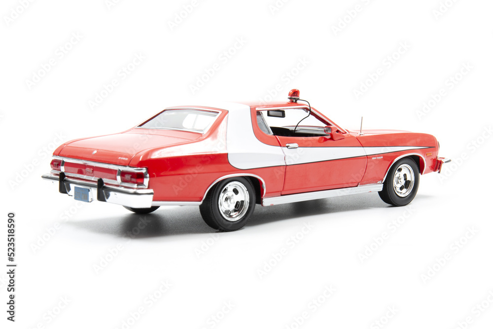 1976 Ford Gran Torino Red with White Stripe Starsky and Hutch Back