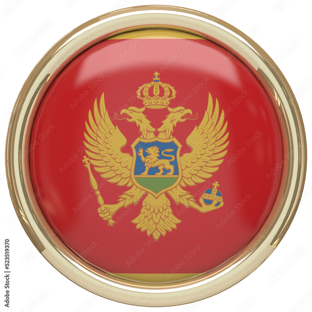 Badge with the flag of Montenegro isolated on transparent background Badge with the flag of Montenegro isolated on transparent background