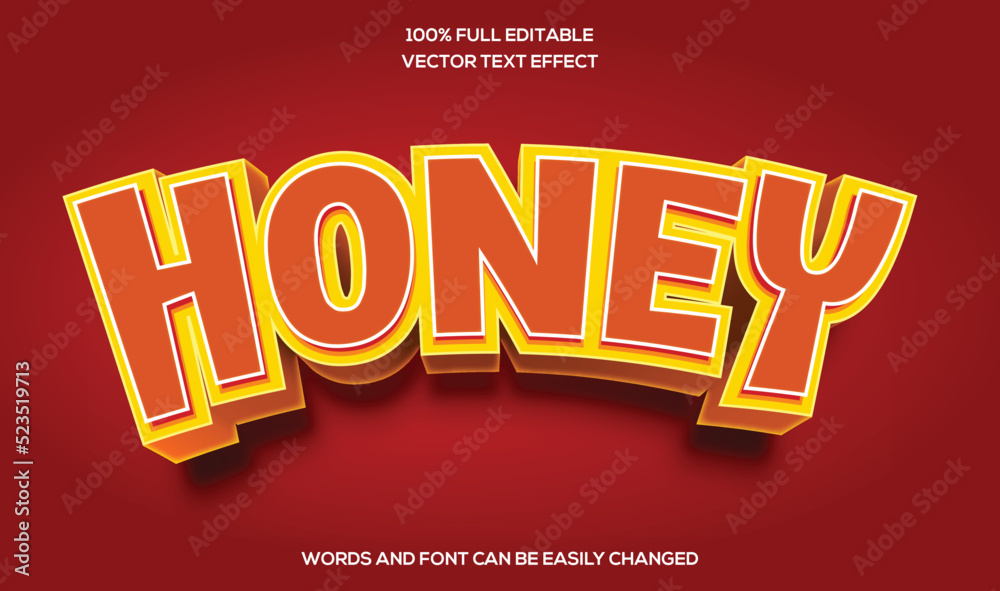 Honey 3D Editable text effect 