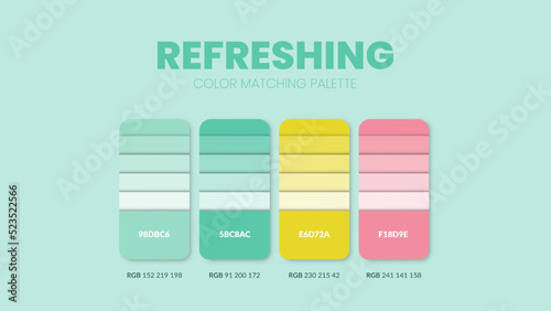 Obraz na plátně Refreshing color guide book cards samples