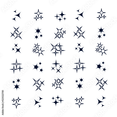 Sparkles light line collection. Sparks vector icons set