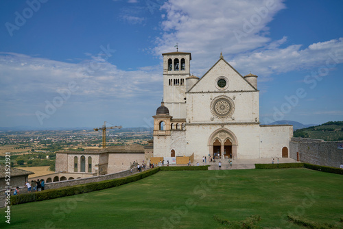Basilica of Saint Francis of Assisi (basilica di San Francesco in Assisi) Italian gothic styled church in the ancient town of Assisi, Umbria, Italy