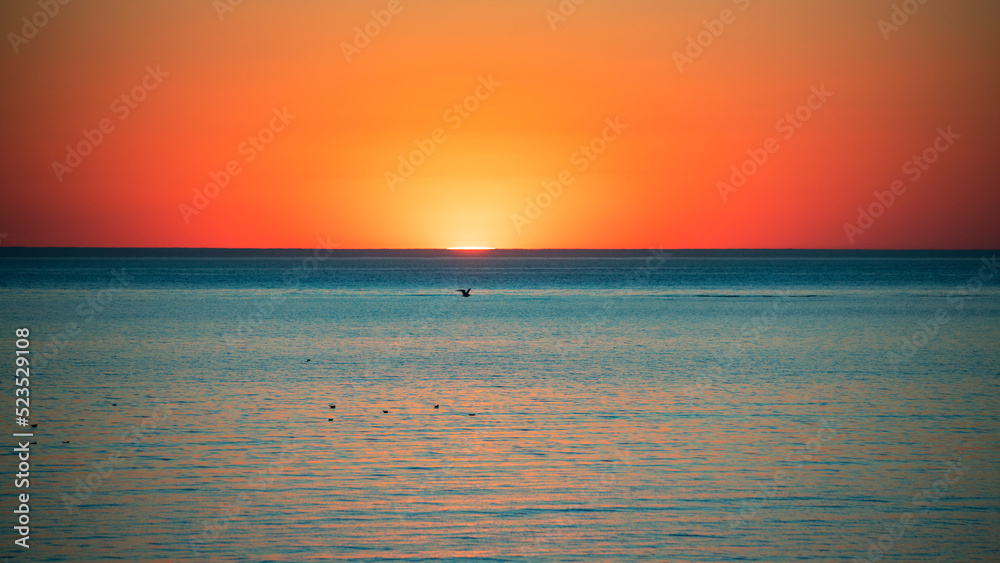 Naklejka premium Sunset in french atlantic ocean cosatline