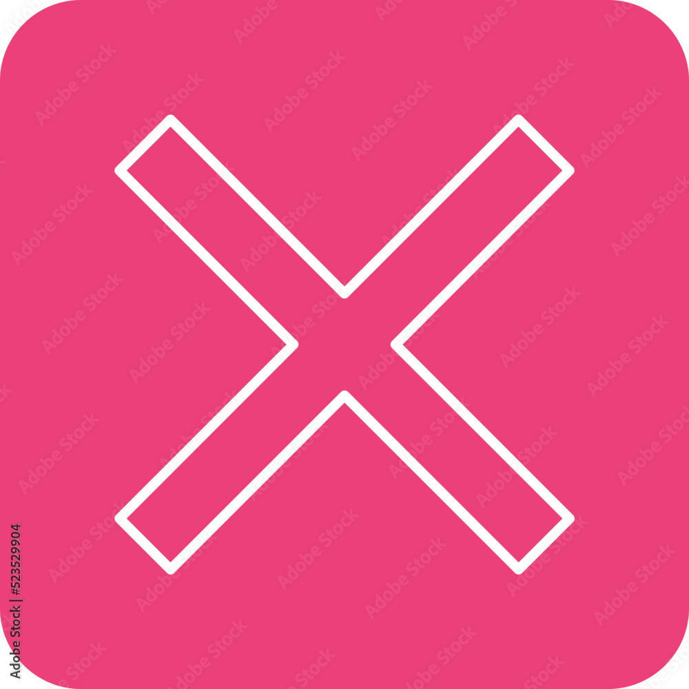 Fototapeta premium Cross Multicolor Round Corner Line Inverted Icon