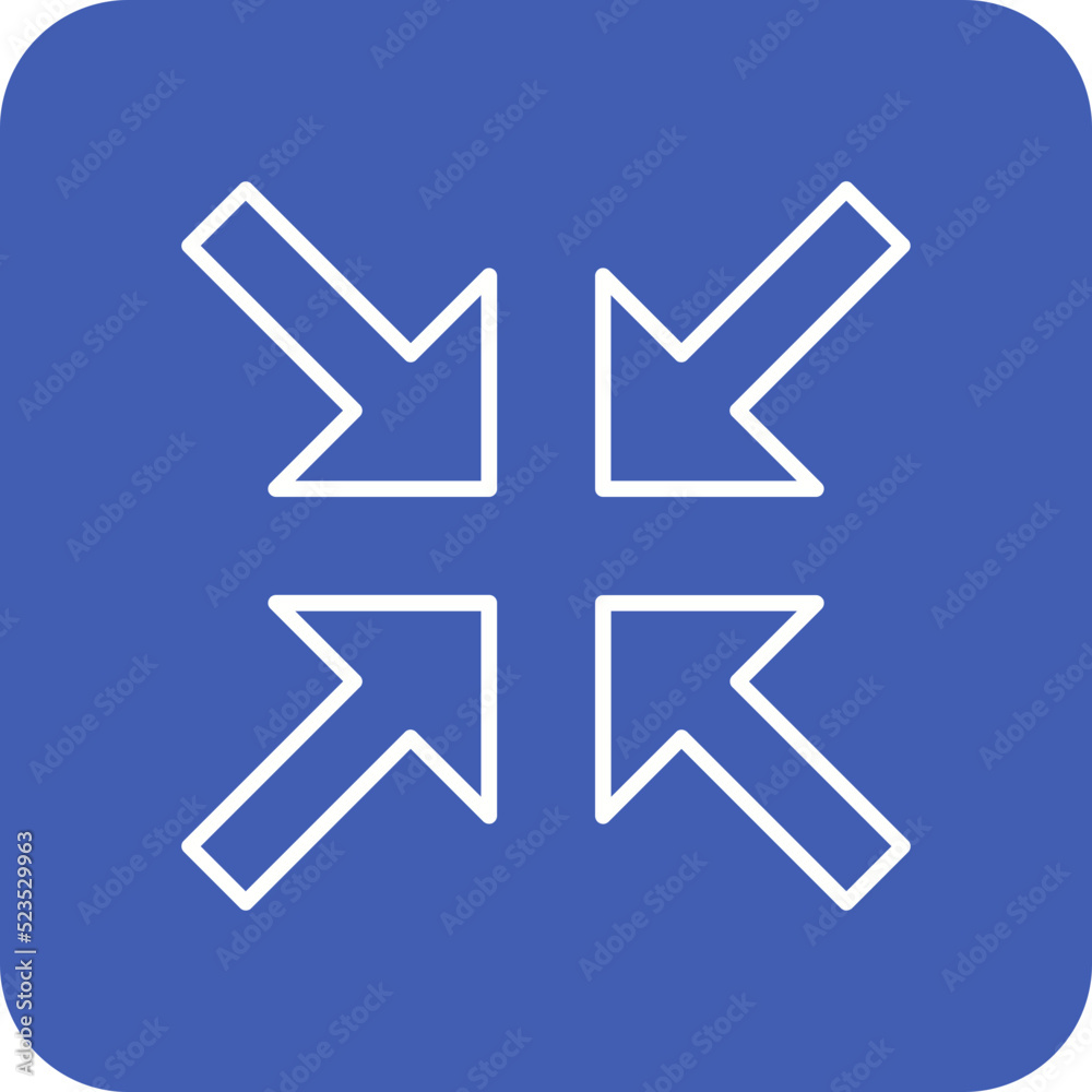 Fototapeta premium Minimize Multicolor Round Corner Line Inverted Icon