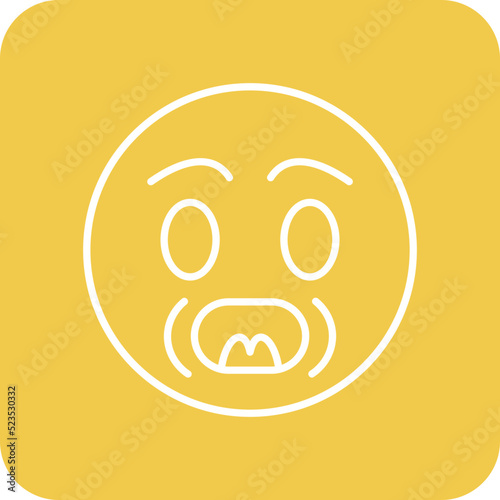 Yelling Multicolor Round Corner Line Inverted Icon