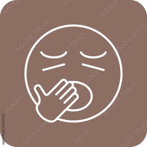 Yawn Multicolor Round Corner Line Inverted Icon