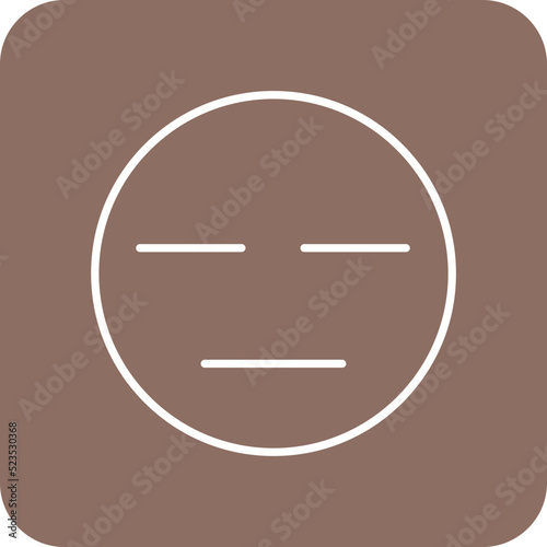 Expressionless Multicolor Round Corner Line Inverted Icon
