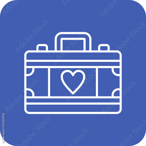 Suitcase Multicolor Round Corner Line Inverted Icon