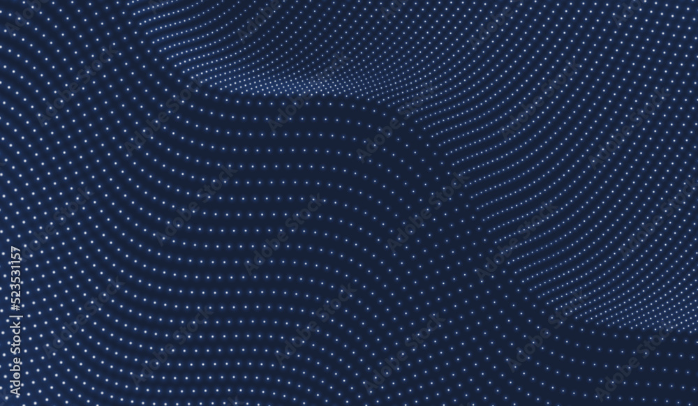 Fototapeta premium Abstract science or technology background. Graphic design. Network illustration with particle. 3D grid surface.