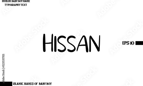 Hissan Arabic Boy Name Brush Bold Alphabetical Text