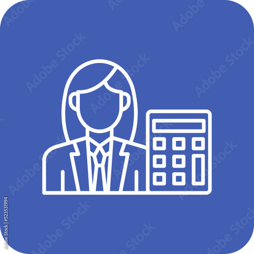 Accountant Multicolor Round Corner Line Inverted Icon