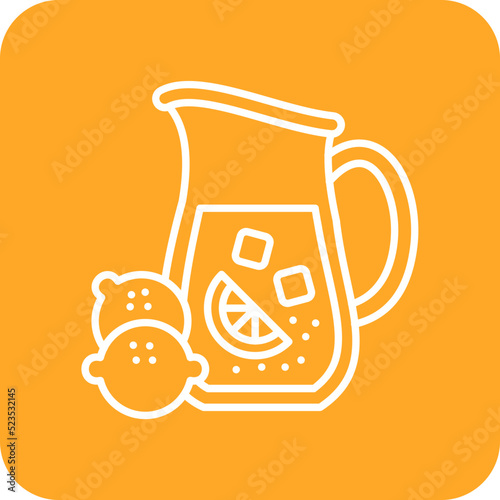 Lemonade Multicolor Round Corner Line Inverted Icon
