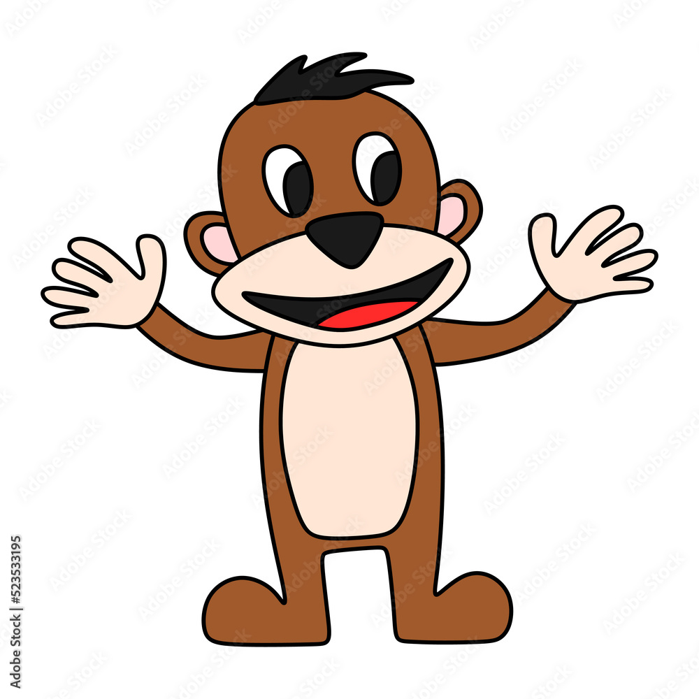 Fototapeta premium An illustration of a cute monkey character