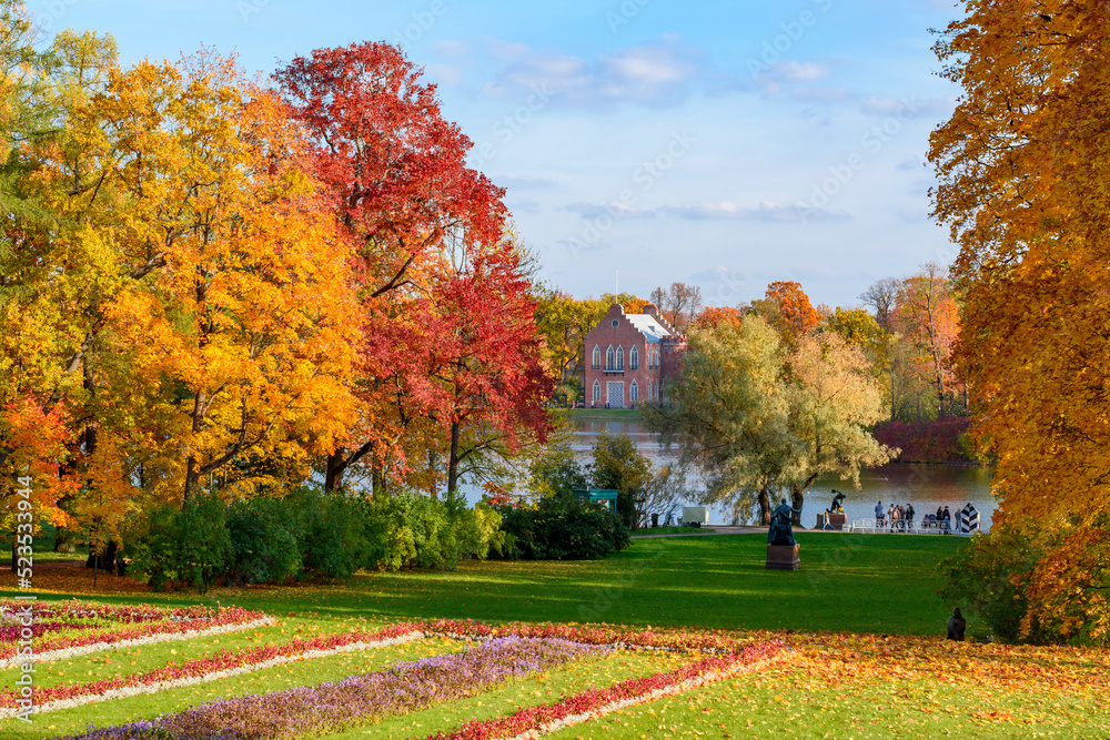 Catherine park in autumn, Tsarskoe Selo (Pushkin), St. Petersburg, Russia