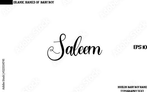 Alphabetical Text of Arabic Boy Name Saleem 