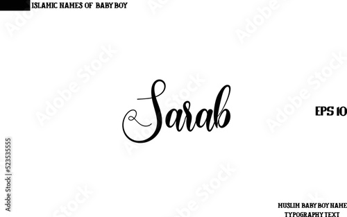 Male Islamic Name Text Calligraphy  Sarab photo