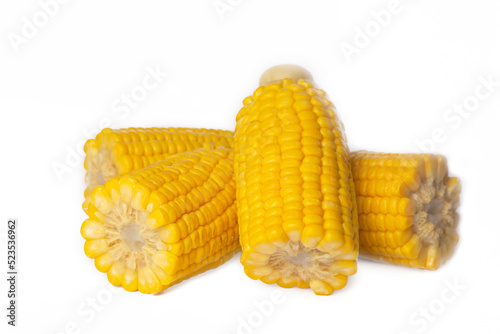 Boiled sweet corn, food concept photo