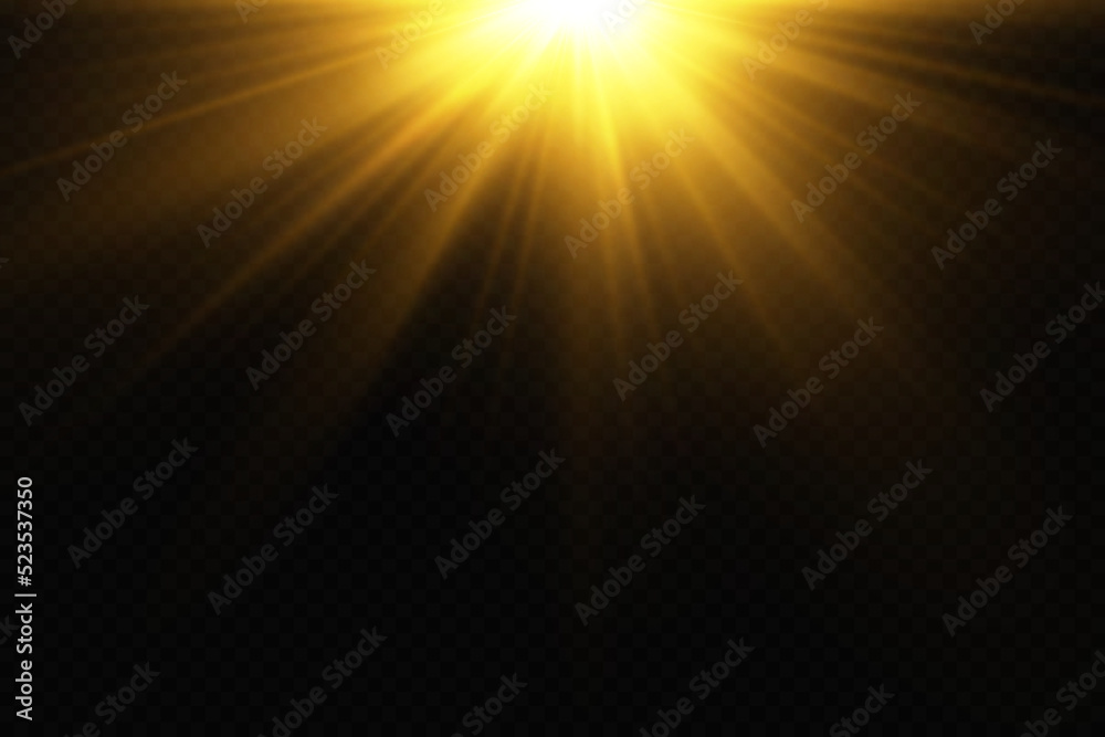 Vector spotlights. Scene. Light effects. Rays of the sun. Light.