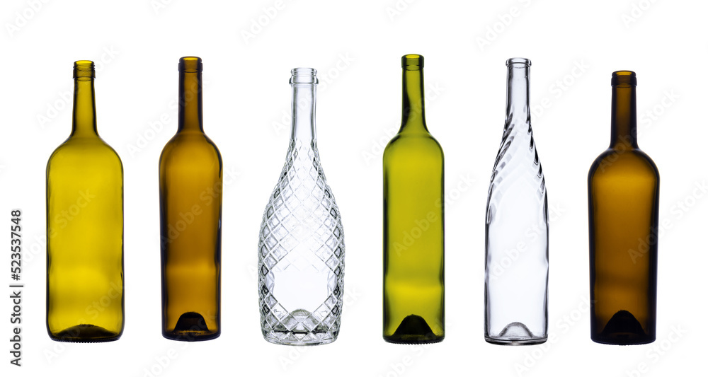 bottles isolated on white bottles isolated on white