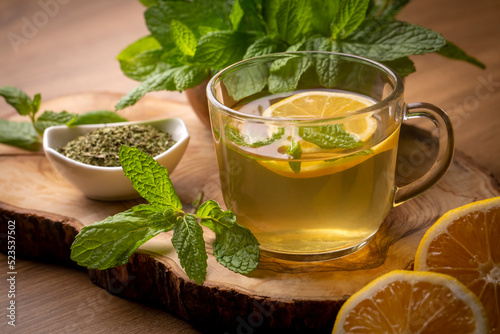 Tea with lemon and mint (Turkish name; nane limon cayi)