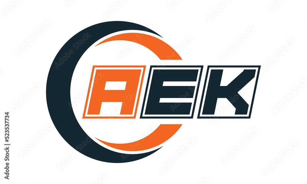 AEK three-letter circle logo design. custom font logo vector template ...
