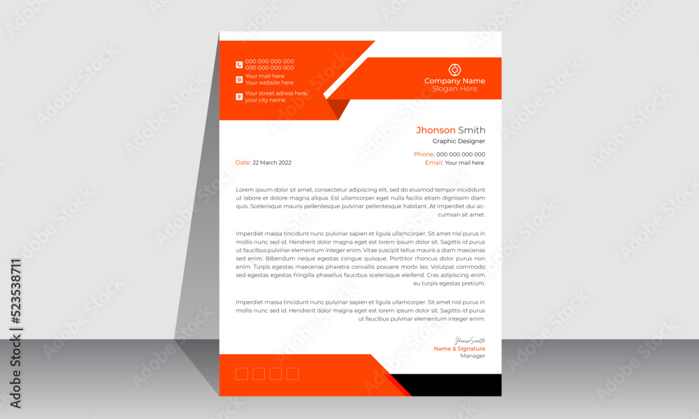 Letterhead design template. Creative, clean and elegant modern business professional letterhead template design