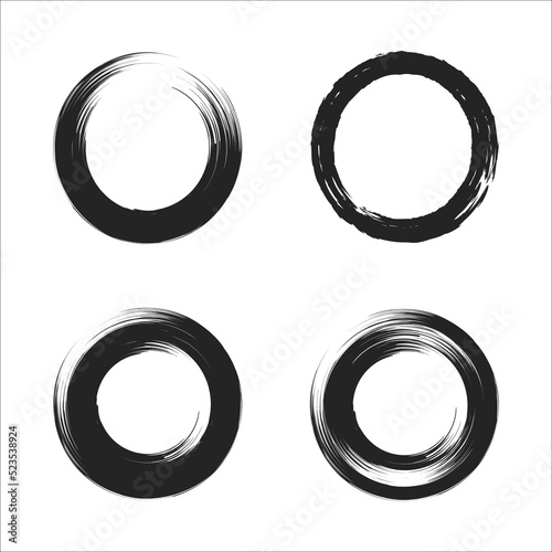 Black Circle style grunge vector. ink spot vector. circle brush paint.