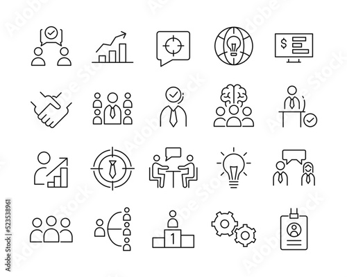 Business Consulting Icons - Vector Line. Editable Stroke. 