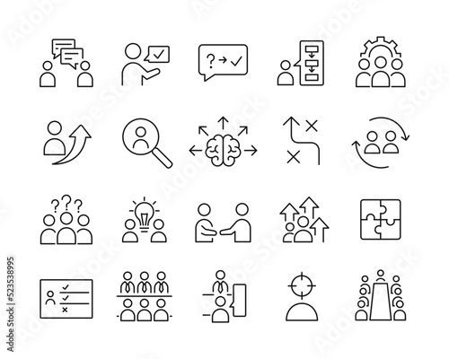 Business Consulting Icons - Vector Line. Editable Stroke. 