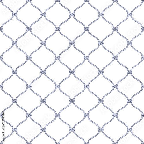Fishing Net Seamless Pattern in Outline Style