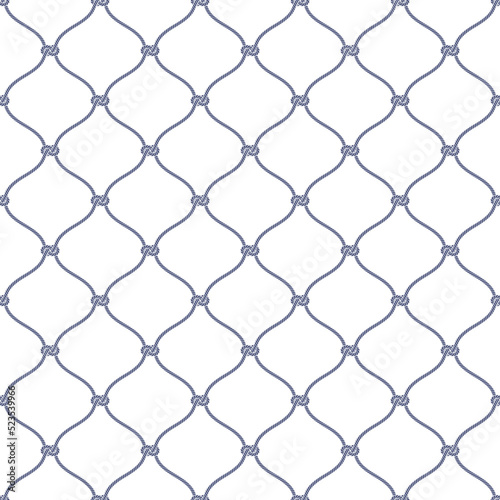 Fishing Net Seamless Pattern in Silhouette Style