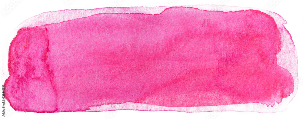 Pink watercolor spot round. On a white background.
