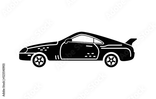 Vector hand-drawn illustration of a car. Personal vehicles.