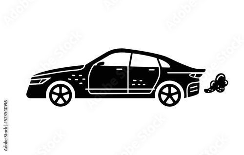 Vector hand-drawn illustration of a car. Personal vehicles.