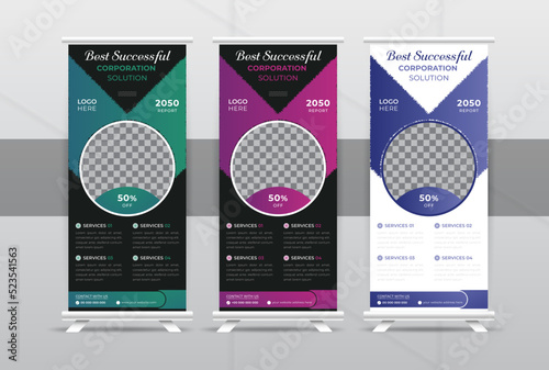Corporate And Creative Business Roll Up Banner Template, or standee pull up banner design