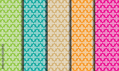 abstract pattern background colorful ornament Vector Flat Arabic floral and decorative vintage design Flat art deco pattern collection