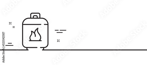 Gas cylinder line icon. LPG fuel container sign. Liquefied petroleum gas bottle symbol. Minimal line illustration background. Gas cylinder line icon pattern banner. White web template concept. Vector