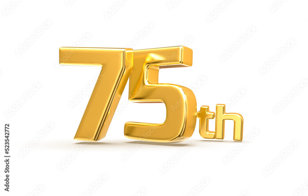 Happy Anniversary 75th Gold Number 3d Happy Anniversary 75th Gold Number 3d