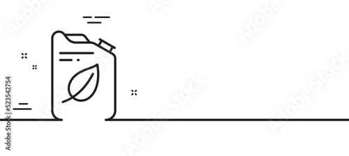 Canister line icon. Eco diesel fuel sign. Kerosene or gasoline container symbol. Minimal line illustration background. Canister line icon pattern banner. White web template concept. Vector
