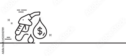 Petrol station line icon. Filling gas station sign. Diesel fuel symbol. Minimal line illustration background. Petrol station line icon pattern banner. White web template concept. Vector